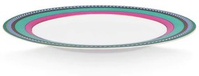 Farfurie din porțelan, Pip Studio, Stripes Pink-Green, 23cm, colecția Pip Chique