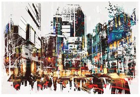 Tapet panoramă abstractă a orașului