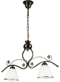 Lustră pe lanț RETRO 2xE27/60W/230V bronz/patină