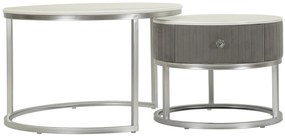 Mauro Ferretti Set De 2 Masute De Cafea Grays  Cm Ø 70X45-50X38 | Aosom Romania