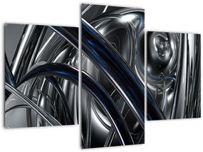 Tabloul cu abstracție gri cu albastru (90x60 cm)