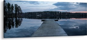 Tablou - Ponton de lemn, lac (120x50 cm)