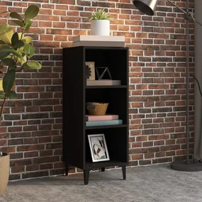 812385 vidaXL Servantă, negru, 34,5x32,5x90 cm, lemn compozit