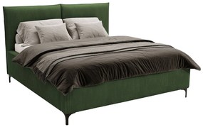 Pat matrimonial 140 cm Camtana (Verde închis + Negru) (cu somieră) (cu sp. depozitare). 1104107