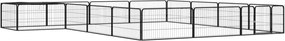 vidaXL Țarc câini 16 panouri negru 100x50 cm oțel vopsit electrostatic