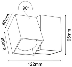 Brosline 2292 - Aplica de perete tip spot CUBE 1xGU10/10W/230V, negru