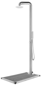 vidaXL Duș de grădină cu bază gri, 230 cm, oțel inoxidabil
