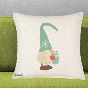 Perna Decorativa Gnom Nordic cu Cana Calda Menta, 40x40 cm, Crem Reliefat, Husa Detasabila, Perna Inclusa, BEKZ®