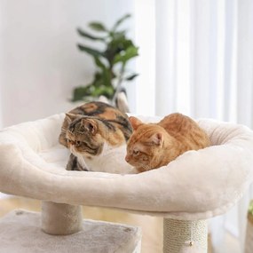 Ansamblu de joaca pentru pisici cu elemente reglabile Bej 112 cm