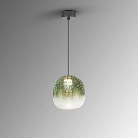 Lustra, Pendul LED modern sticla verde Mares 17cm