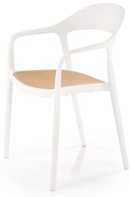 Scaun plastic K530 alb/natur