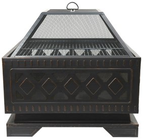 Șemineu cu capac pătrat Cattara 13009, 63,5 x 63,5x 62 cm
