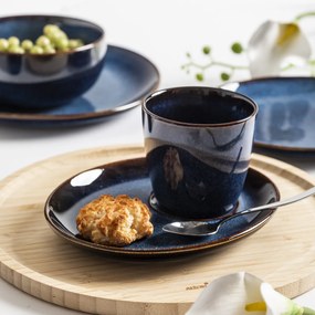Altom Ceaşcă din ceramică cu farfurie Reactive Navy Blue 310 ml