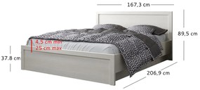 Pat matrimonial 160 cm Jolene (alb) (cu somieră). 1052985