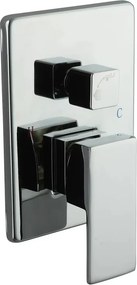Baterie cada-dus incastrata Inter Ceramic crom lucios cu corp ingropat