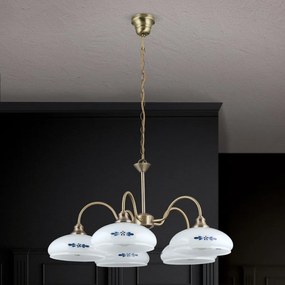 Candelabru stil clasic GABI D-67cm alama antique/opal-albastru