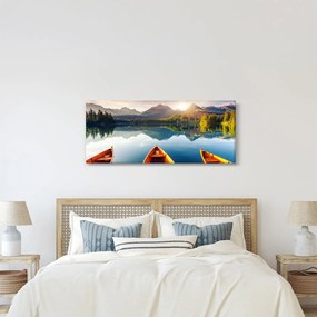 Tablou - Lac cu bărci (120x50 cm)