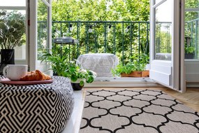 Covor sisal Floorlux 20608 marocani trellis argintiu si negru - SECUNDAR-COTATI PRODUSUL