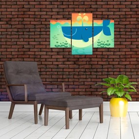 Tablou - Balenă veselă în mare (90x60 cm)