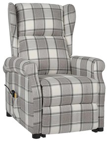 329481 vidaXL Fotoliu de masaj cu ridicare, gri, material textil