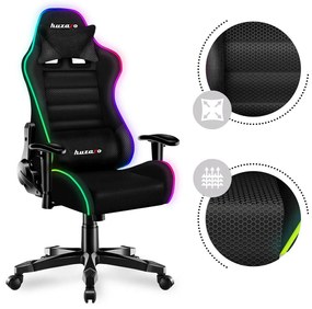 Scaun gaming pentru copii Rover 6 (negru + multicolor) (cu iluminat LED). 1087549