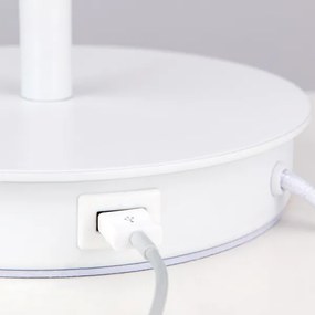 Lampă de masă cu port USB Orion LA 4-1205/1 LUDWIG 1xE27/40W/230V alb