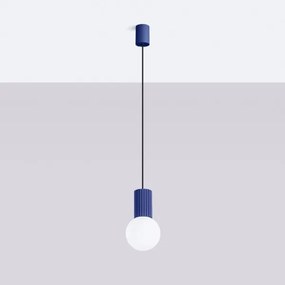 Lustră pe cablu Sollux SL.1739 HALO 1xG9/8W/230V d. 12 cm albastru