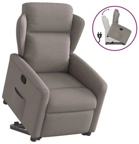 vidaXL Fotoliu rabatabil cu ridicare pe verticală, gri taupe, textil