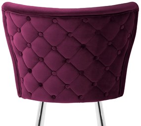 Scaun de bar Modena burgundy picioare silver - H60 cm