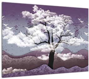 Tablou - Copac în nori (70x50 cm)