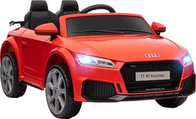 HOMCOM Mașină Electrică AUDI TT pentru Copii, Mașină Electrică cu Telecomandă, USB, Uși cu Deschidere și Faruri LED, 102x60x44 cm, Roșu