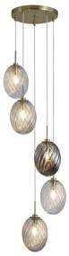 Lustra cu 5 pendule sticla colorata Whirl