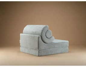 Fotoliu pentru copii verde mentă cu tapițerie din catifea reiată Flipster – Wigiwama