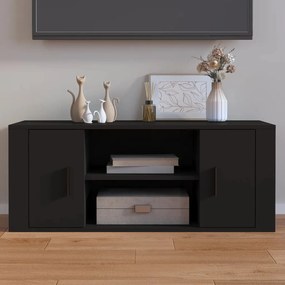 vidaXL Comodă TV, negru, 100x35x40 cm, lemn prelucrat