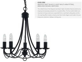 Candelabru traditional stil clasic Maypole negru 5L 6345-5BK SRT