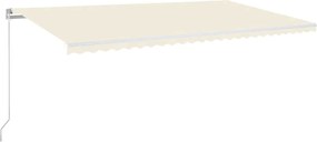 vidaXL Copertină retractabilă manual cu LED, crem, 600x300 cm