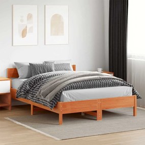 vidaXL Cadru pat fără saltea, maro ceruit, 120x200 cm, lemn masiv pin