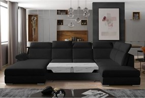 Colțar negru extensibil (cu colț pe partea dreaptă/în formă de "U") Evanell – ELTAP