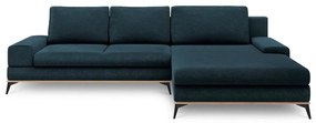 Colțar extensibil cu șezlong pe partea dreaptă Windsor & Co Sofas Planet, albastru petrol