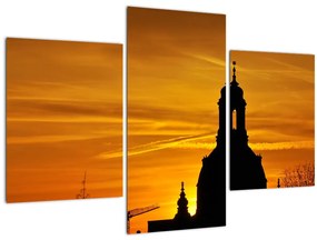 Tablou cu biserică în apus de soare (90x60 cm)