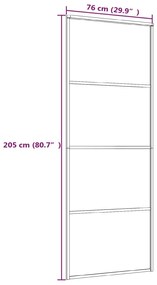 Usa glisanta, negru, 76x205 cm, aluminiu si sticla ESG 1, Negru, 76 x 205 cm, Transparent