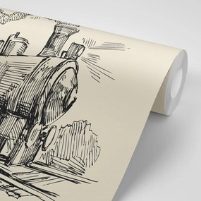 Tapet autoadeziv trenul în design retro