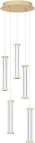 Lustra cu 5 pendule LED 3000K PHEME auriu periat