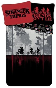 Lenjerie de pat pentru copii din bumbac pentru pat de o persoană 140x200 cm Stranger Things "Upside Down" – Jerry Fabrics