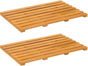 vidaXL Covoraș de baie Simplu Maro 100 x 53 cm lemn