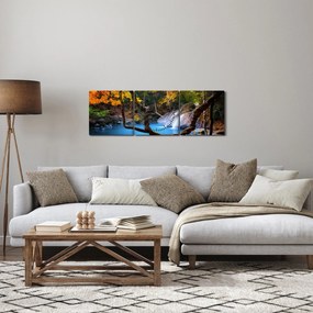Tablou - Cascade din Asia (cu ceas) (90x30 cm)