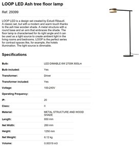 Lampadar LED dimabil design deosebit LOOP frasin 29399