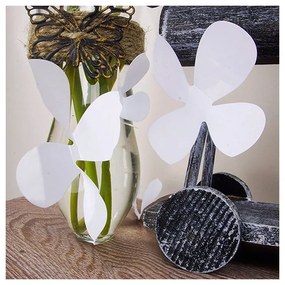 Set 12 autocolante adezive 3D Ambiance Flowers, alb