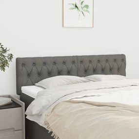 vidaXL Tăblii de pat, 2 buc, gri închis, 80x7x78/88 cm, textil
