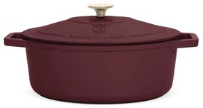 Oală din fontă emailată ovală cu capac 30 cm, 4.65L – Berlinger Haus Leonardo Collection BH 6543, potrivită pentru gătit lent și rumenire